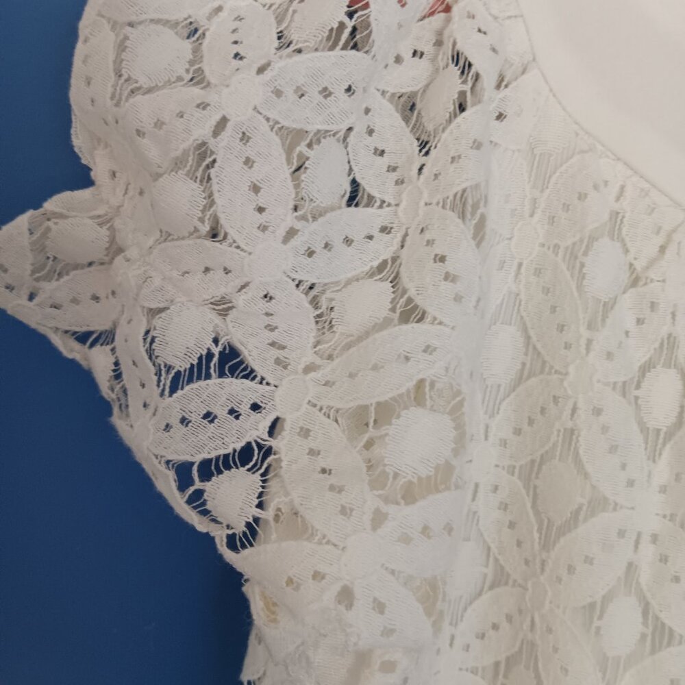 Dress Barn‎ Women's White Lace Dress Size 16 Cottagecore Boho - Picture 3 of 6